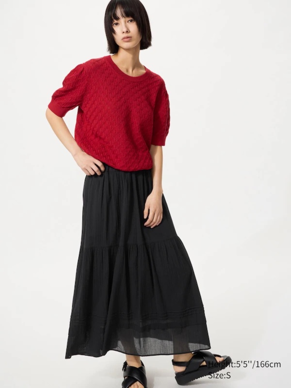 Uniqlo Black Tiered Maxi Skirt